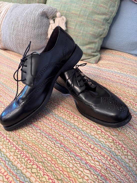 Johnston & Murphy Men 11.5 M Atchison Wing Tip Oxford Black Leather NIB 20-6287 main image 4